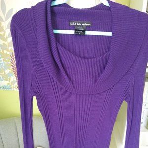 Purple Cowl Neck Sweater